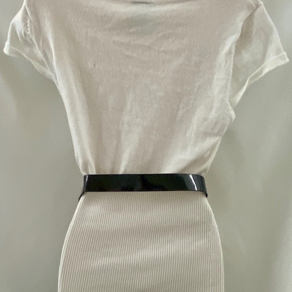 DOTS White Knit Asymmetrical Belted Sweater M - Picture 7 of 16